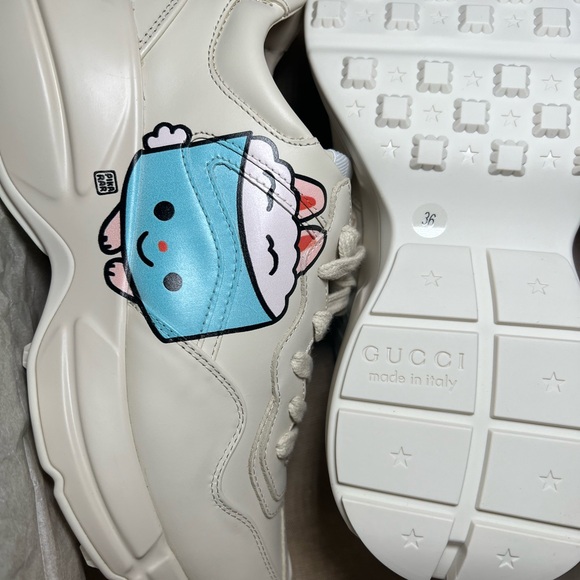 NIB GUCCI LIMITED EDITION APOLLO PIKARAR KAWAII SNEAKERS SIZE 36 - Picture 10 of 12